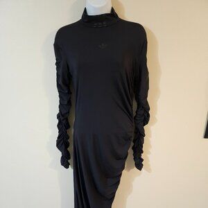 Adidas Ruched Black Maxi Dress - Size S